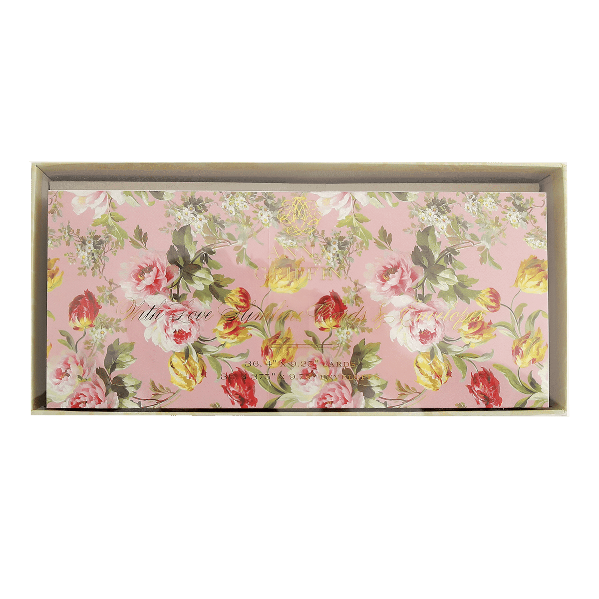 a pink floral wall hanging with a green background.